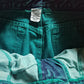 Vintage Aqua Green "Wave" Acid Wash High Waist Jeans
