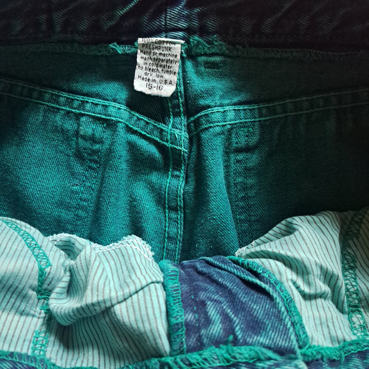 Vintage Aqua Green "Wave" Acid Wash High Waist Jeans