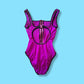 Vintage Fuscia "Speedo" Cut Out Bathing Suit Swimsuit