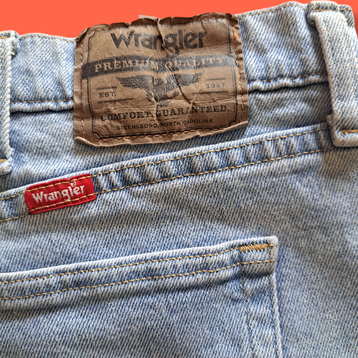 90's Vintage Wrangler 8 Ball Long Denim Jean Shorts