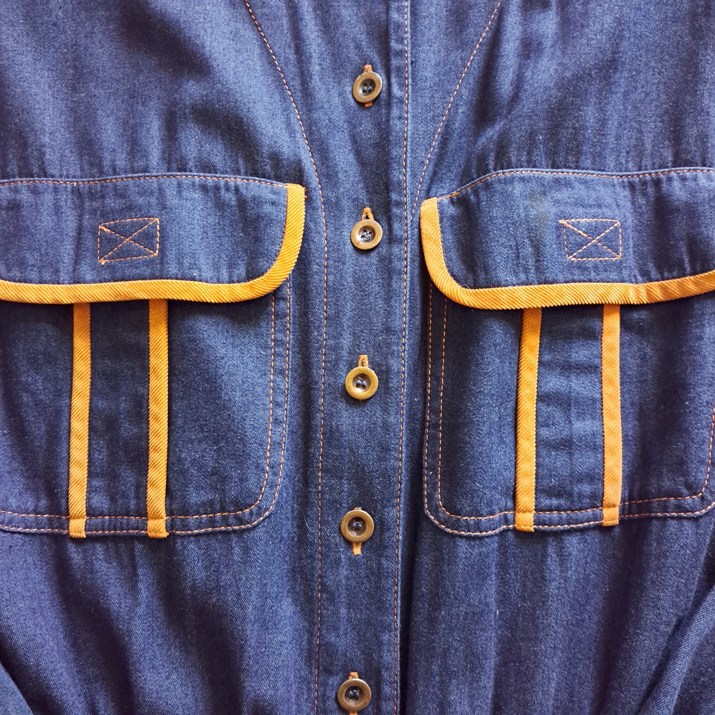 Vintage "Liz Claiborne" Denim and Tan Romper