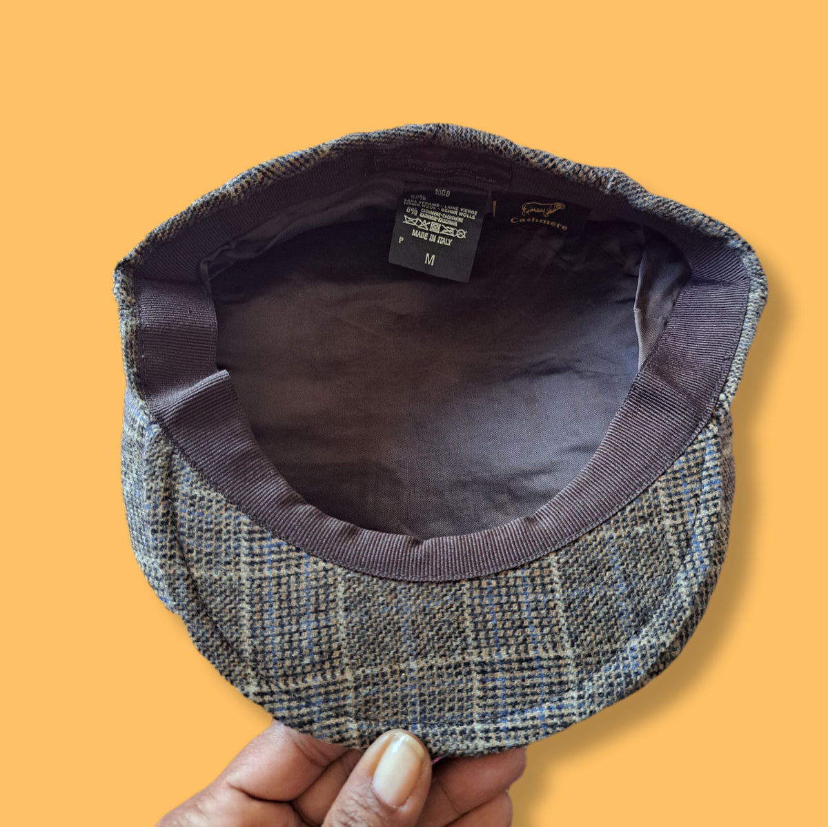90's Brown Plaid Cashmere Newsboy Cap | Vintage Seifter & Associates Hat