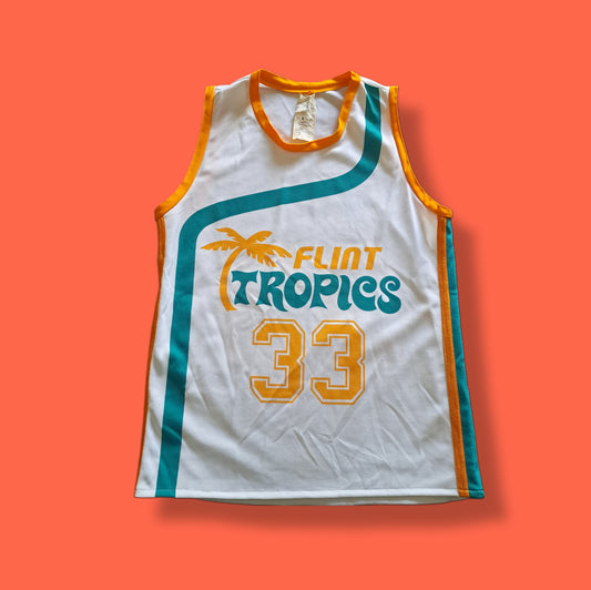 Retro Number 33 "Flint Tropics" Jackie Moon Semi-Pro Basketball Jersey