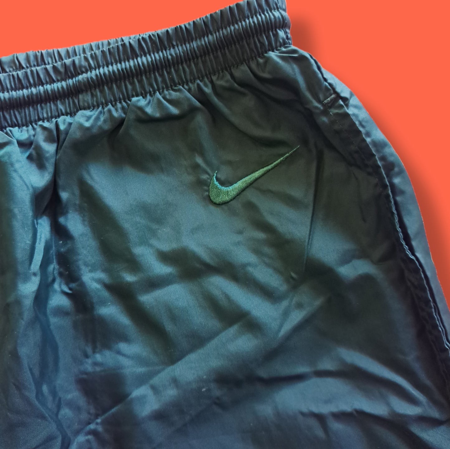 Vintage Emerald Green "Nike" Plastic Joggers Track Pants