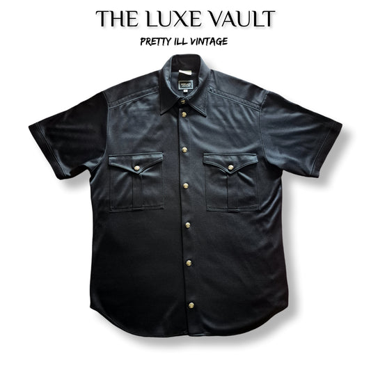 90's Versace Jeans Couture Black Button-Up Shirt | Vintage Italian Designer