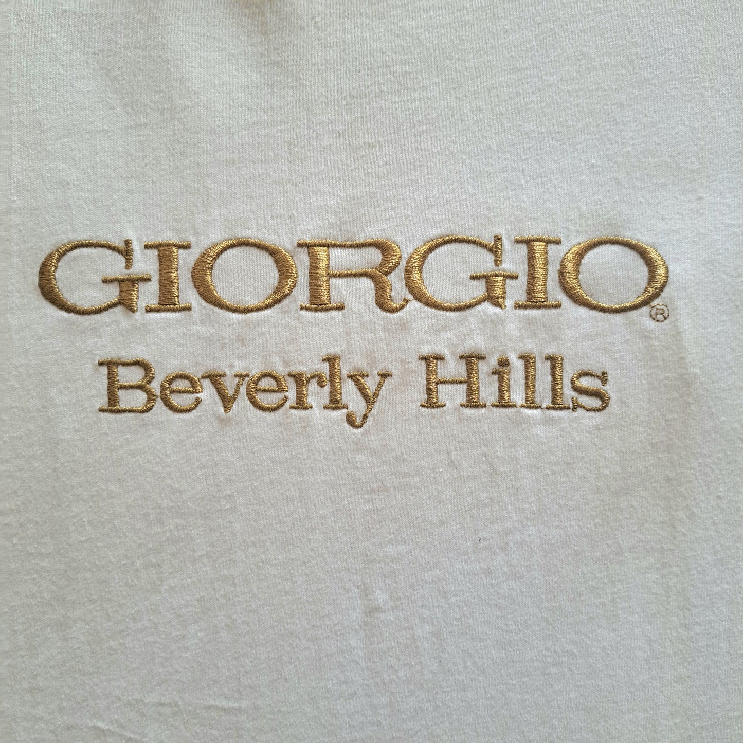90's Giorgio Beverly Hills Embroidered White T-Shirt | Vintage Designer Tee