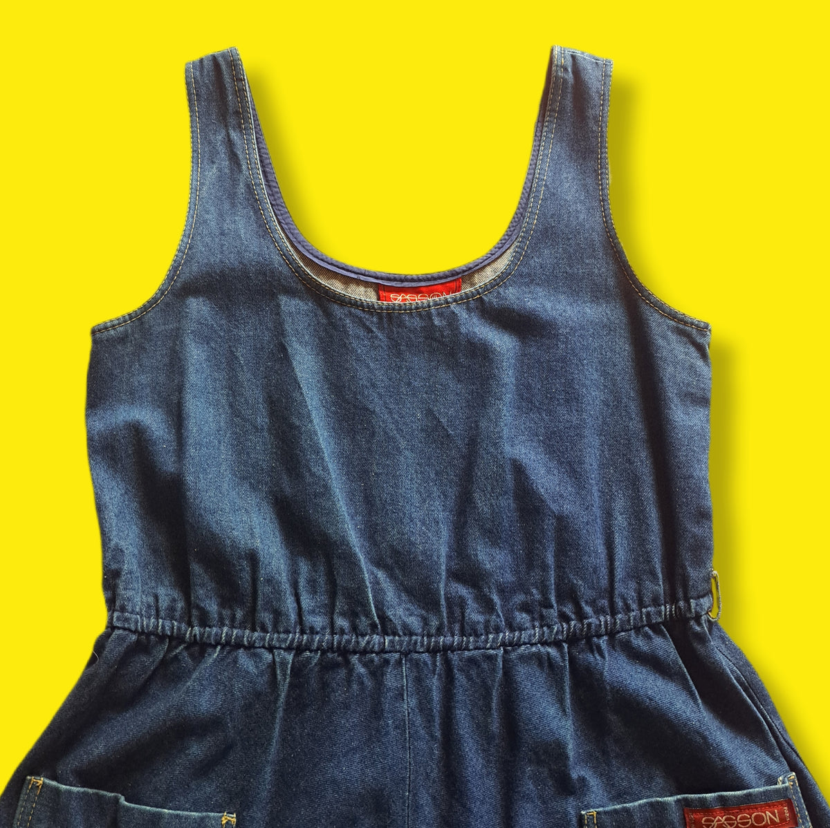80's Vintage Sasson Blue Jean Denim Mini Dress