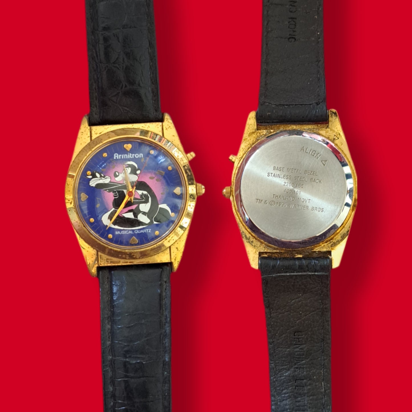 Vintage Armitron Looney Tunes "Pepe Le Pew" Musical Wrist Watch - 1995