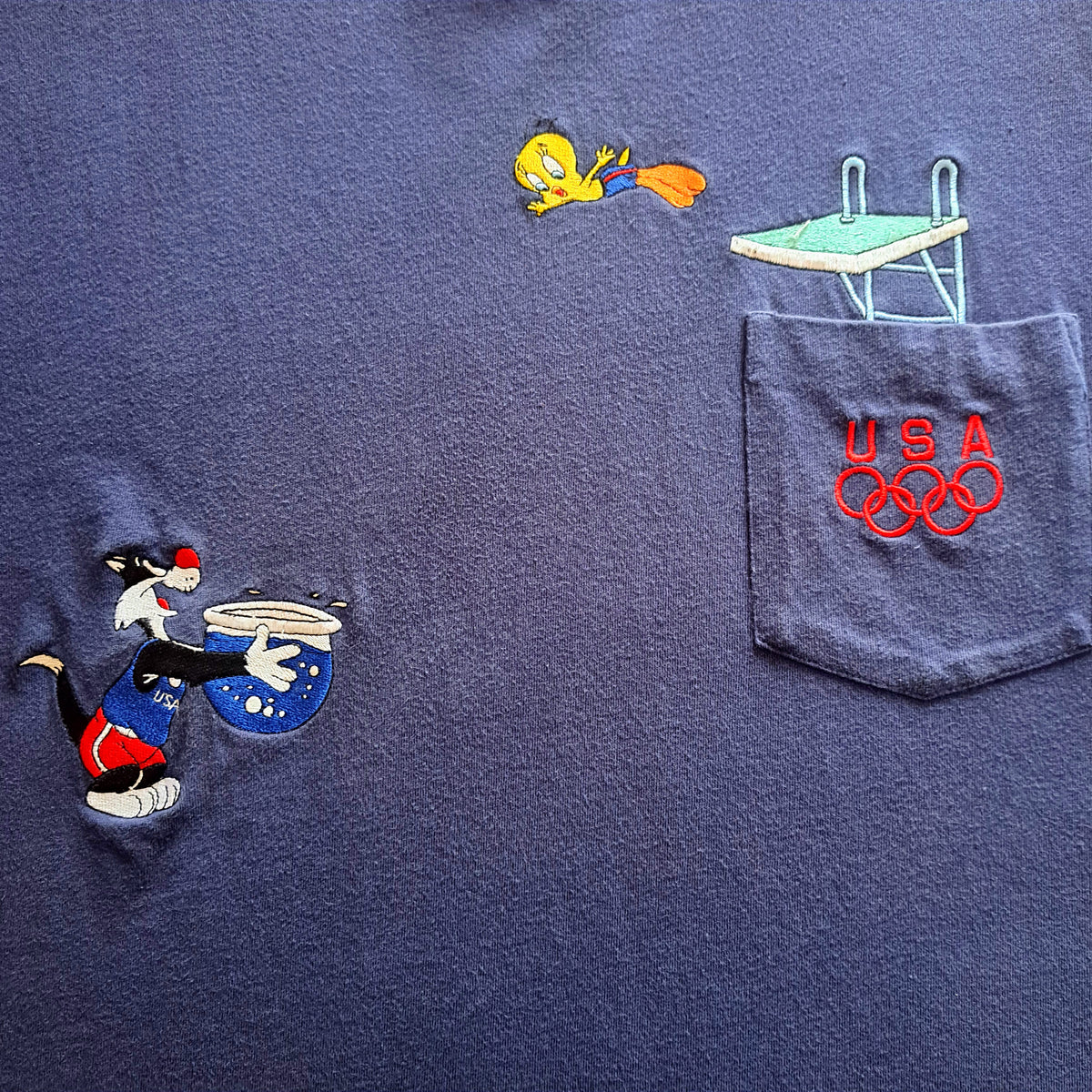 1996 Vintage Looney Tunes USA Olympics Diving Team T-shirt