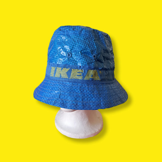 1999 IKEA Royal Blue Bucket Rain Hat | Vintage Waterproof Y2K Accessory
