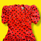 Vintage "Opening Night" Red and Black Polkadot Ruffled Dress