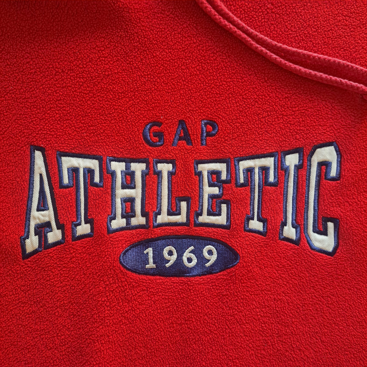 Y2K Vintage Gap Athletic Red Fleece Hoodie Sweatshirt
