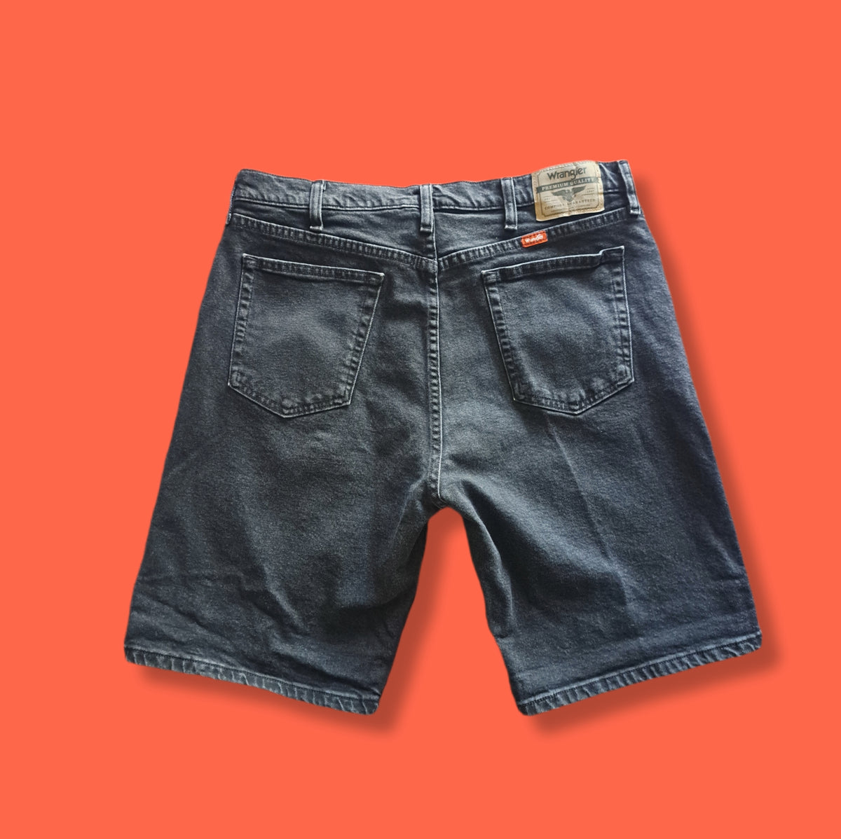 90's Vintage Wrangler Charcoal Gray Denim Board Shorts