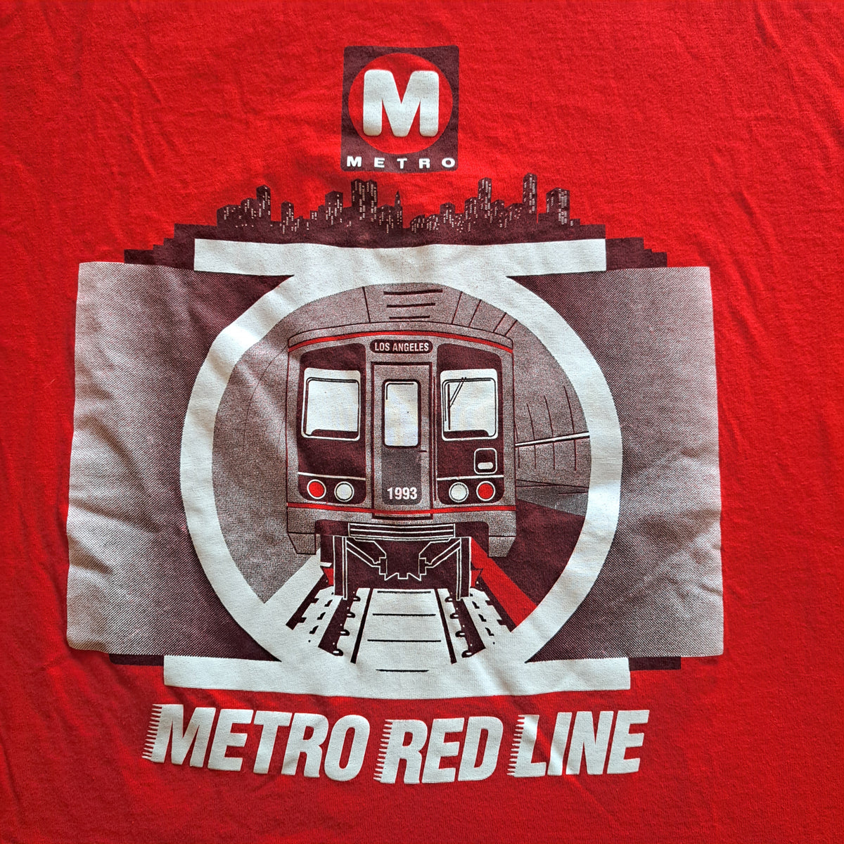 1993 Vintage L.A. Metro Red Line Graphic T-shirt