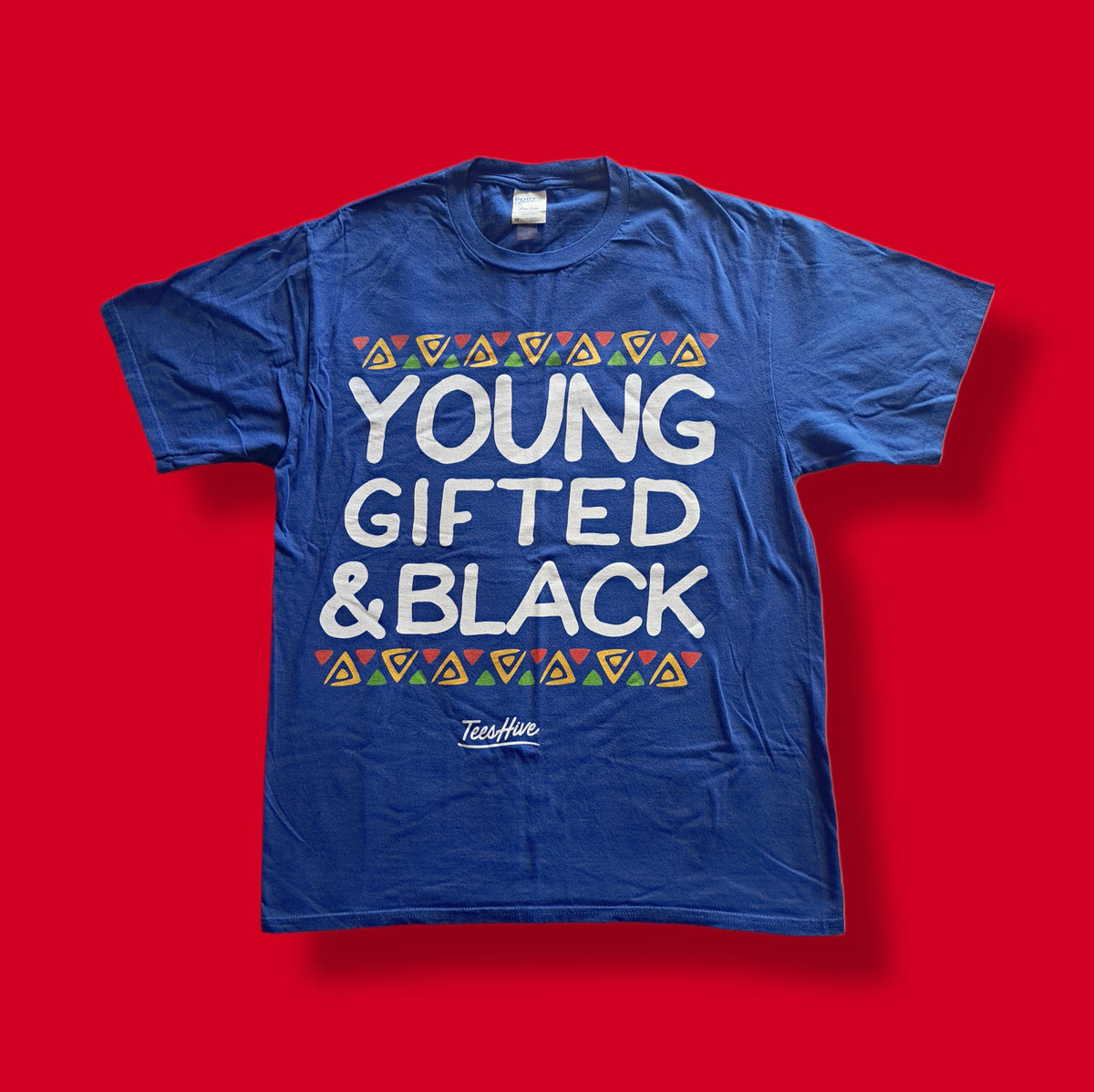 90's Vintage Young, Gifted & Black T-shirt | Geometric African Art Graphic