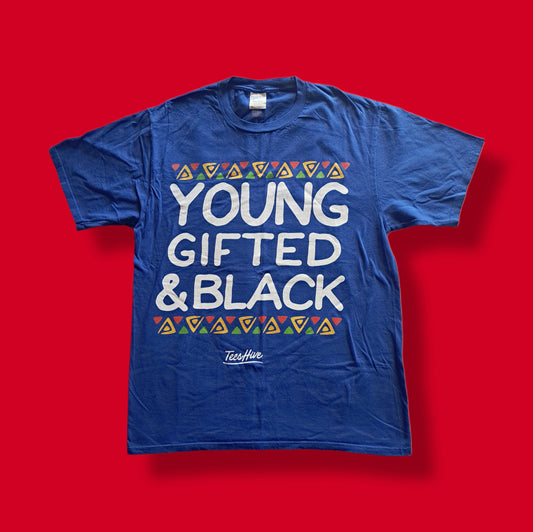 90's Vintage Young, Gifted & Black T-shirt | Geometric African Art Graphic