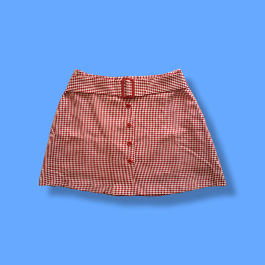 Vintage Red and White "Gingham" Go-Go Mini Skirt