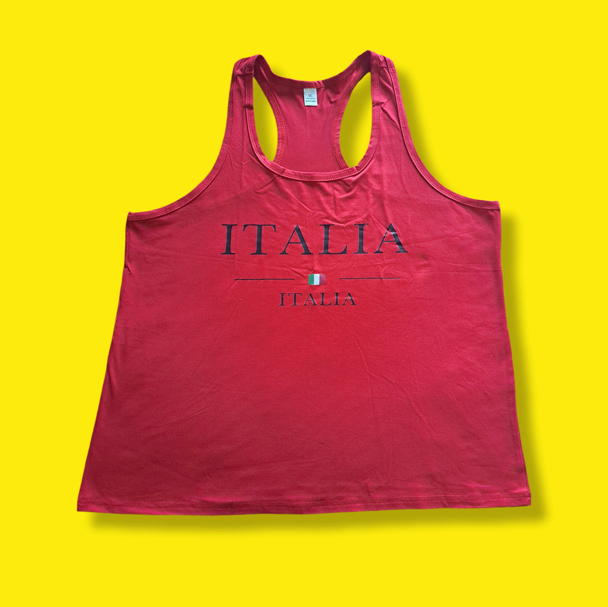 90's Vintage Italia Racerback Red Graphic Tank Top