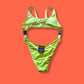 80's Style Speedo x Forever 21 Neon Lemon High-Cut Detachable One-Piece Swimsuit | Retro Sport Bikini