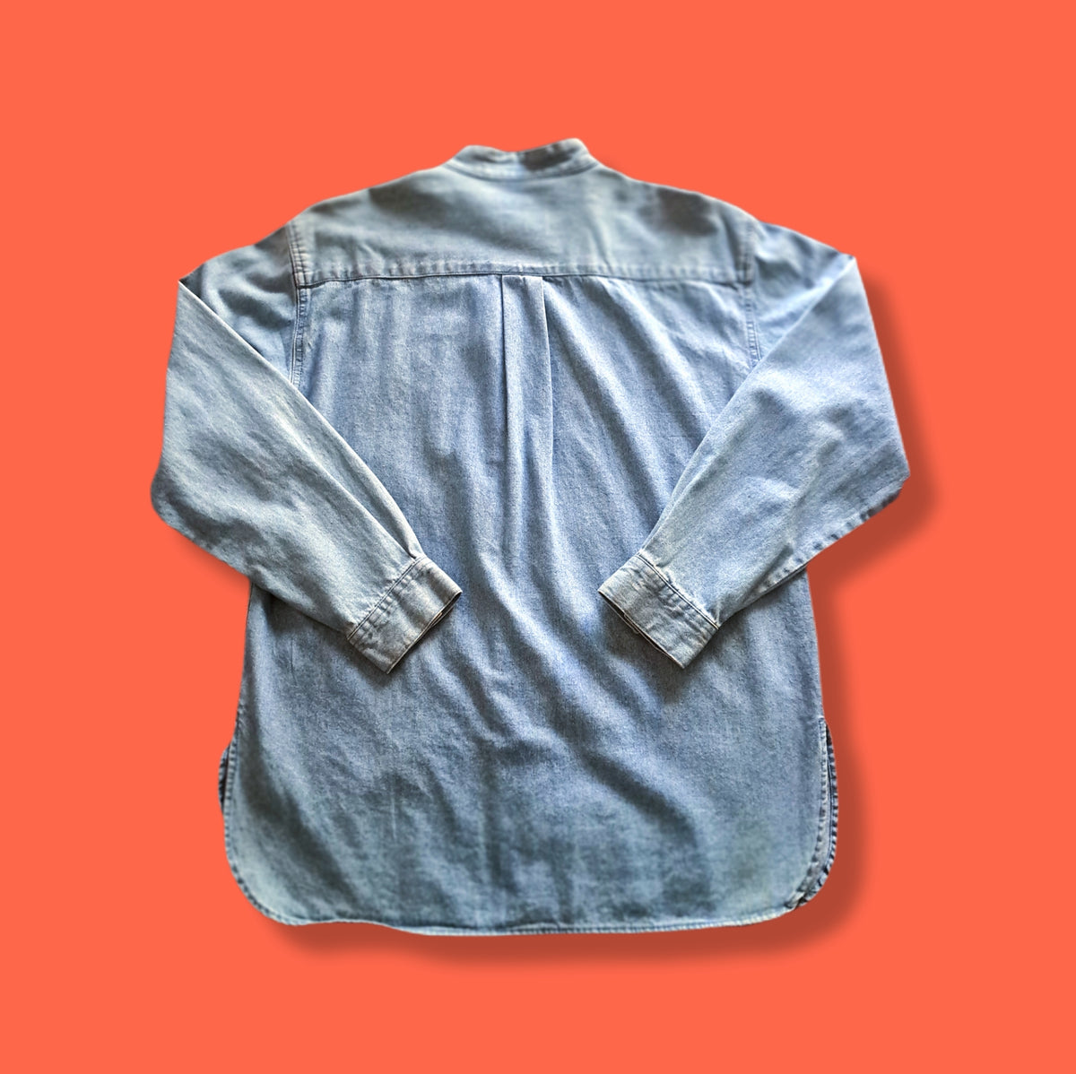 90's Vintage Sun Belt Blue Denim Chinese Knot Button-Up Shirt