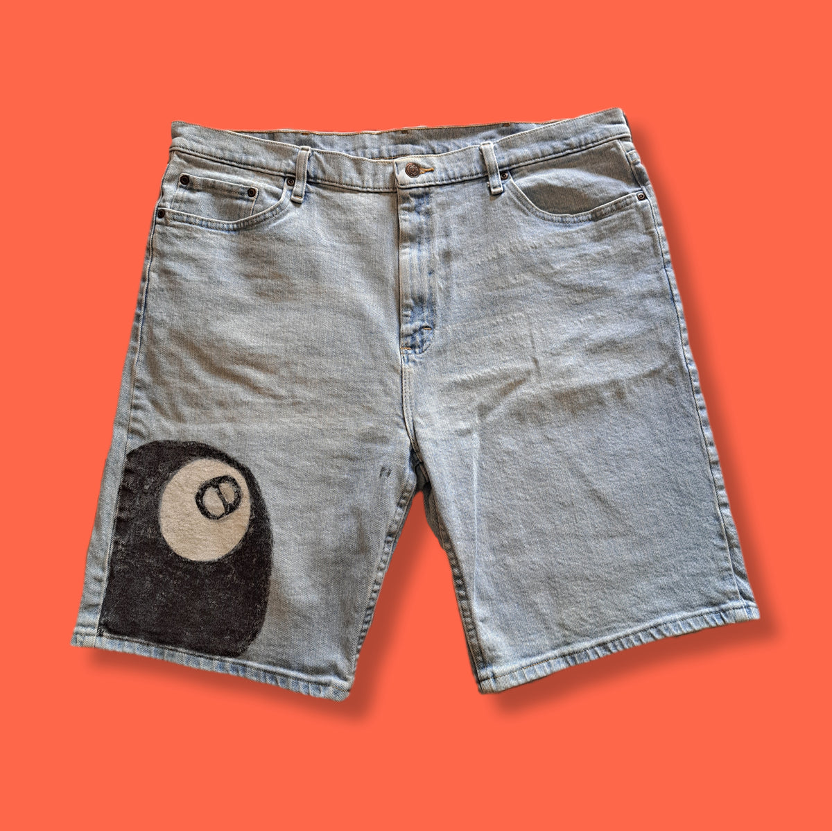 90's Vintage Wrangler 8 Ball Long Denim Jean Shorts