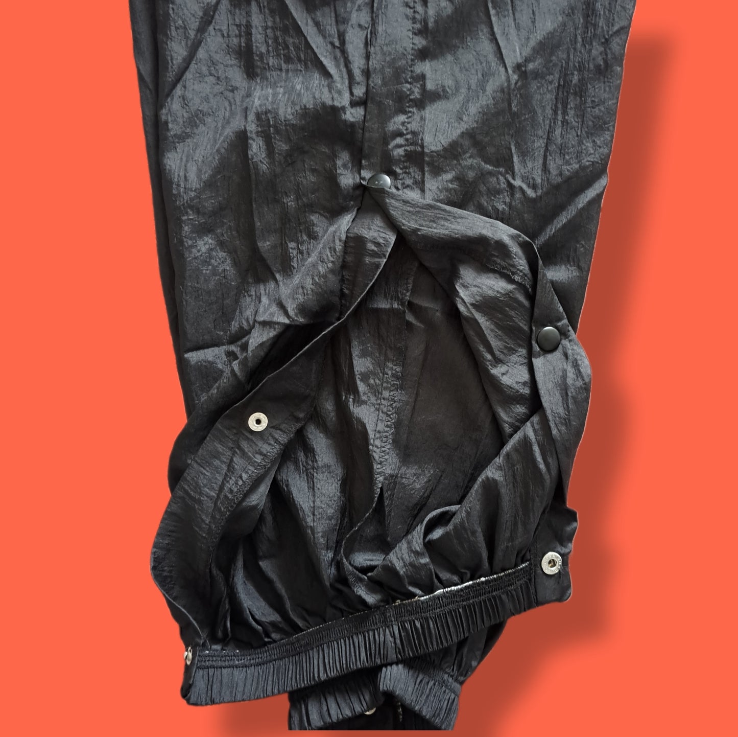 Vintage Black Plastic "Tear Away" Joggers Track Pants