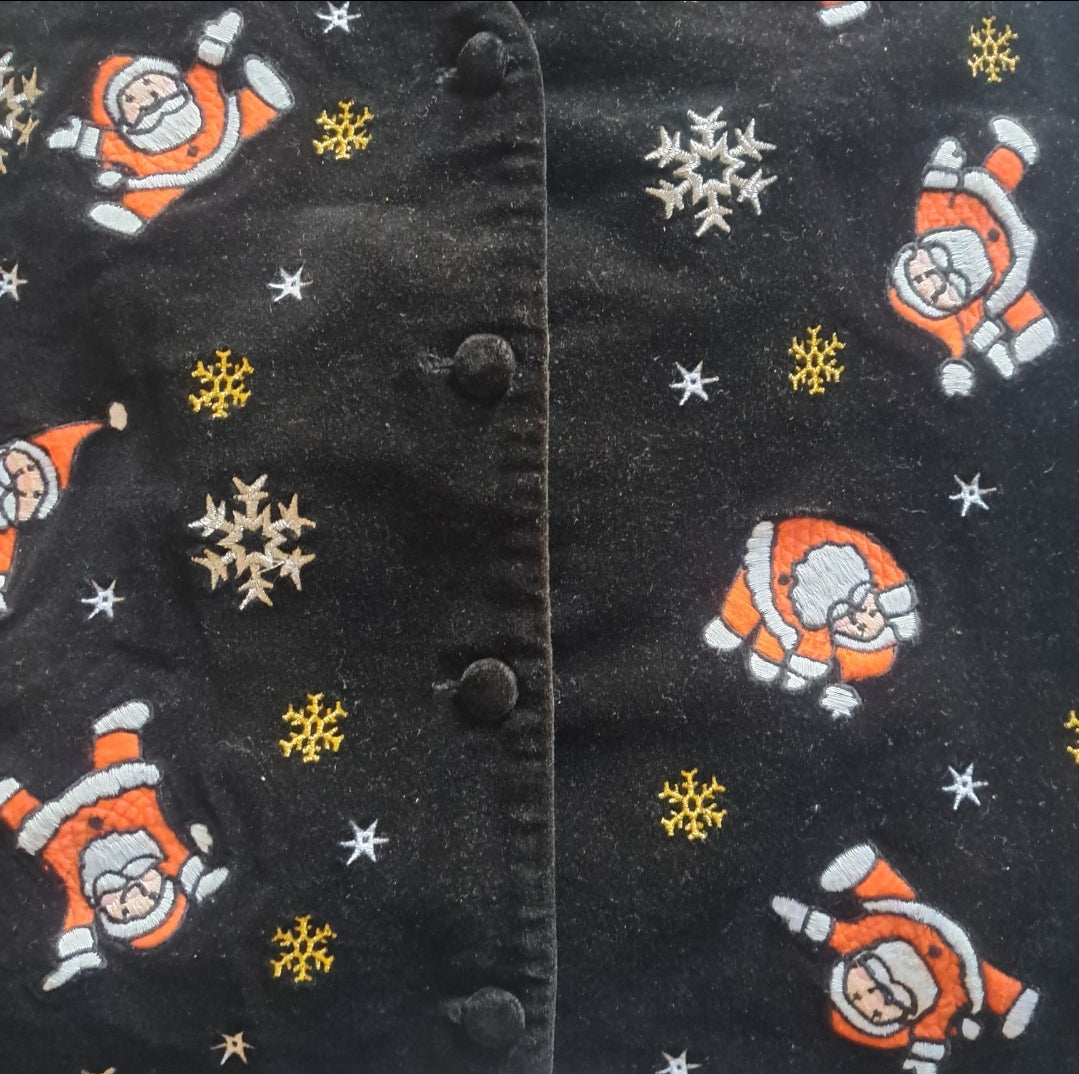 Vintage Velvet "Santa Claus" Holiday Vest