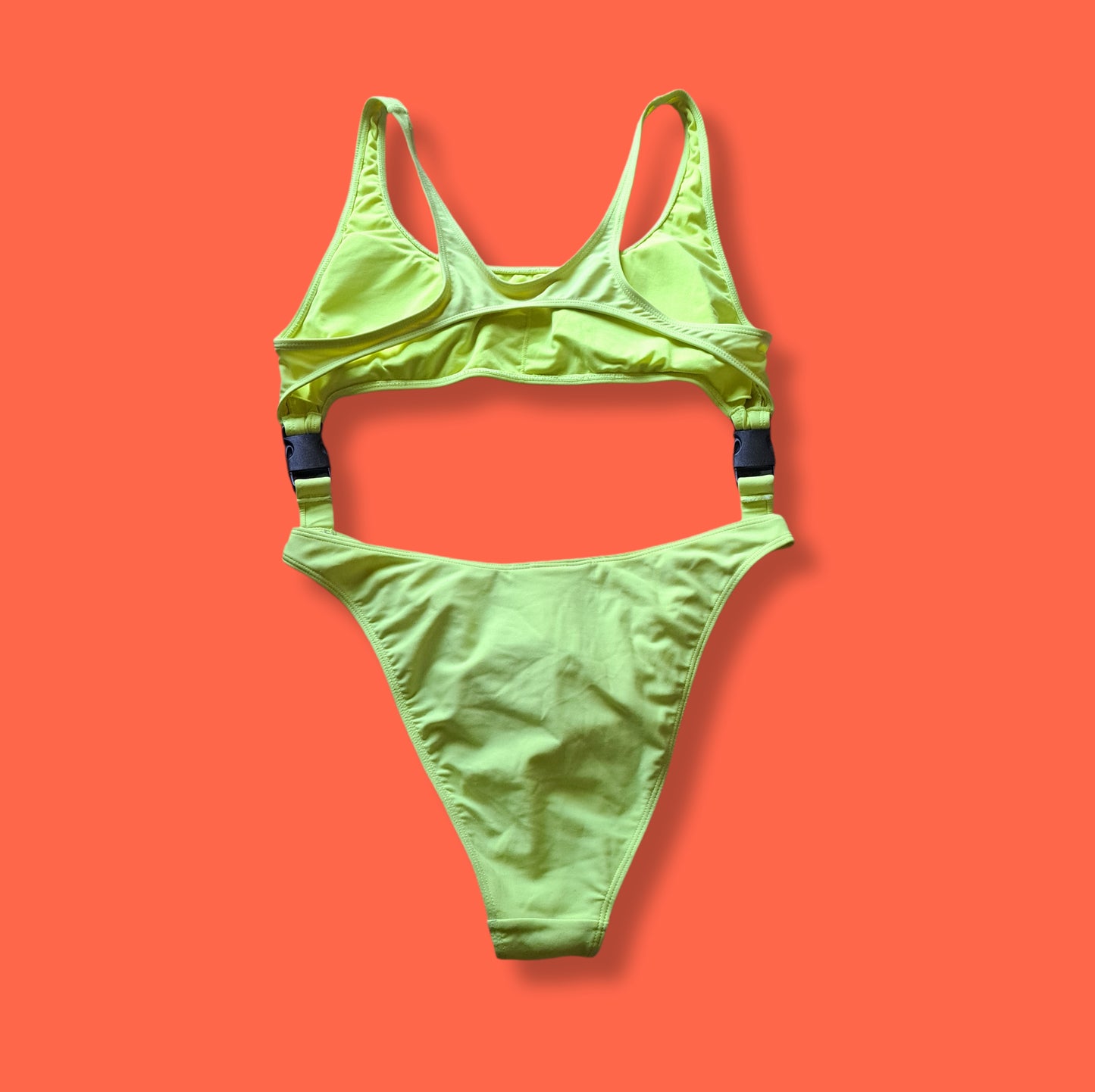 80's Style Speedo x Forever 21 Neon Lemon High-Cut Detachable One-Piece Swimsuit | Retro Sport Bikini