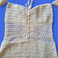 Vintage White "Crocheted" Cut Out Bathing Suit Swimsuit One Piece