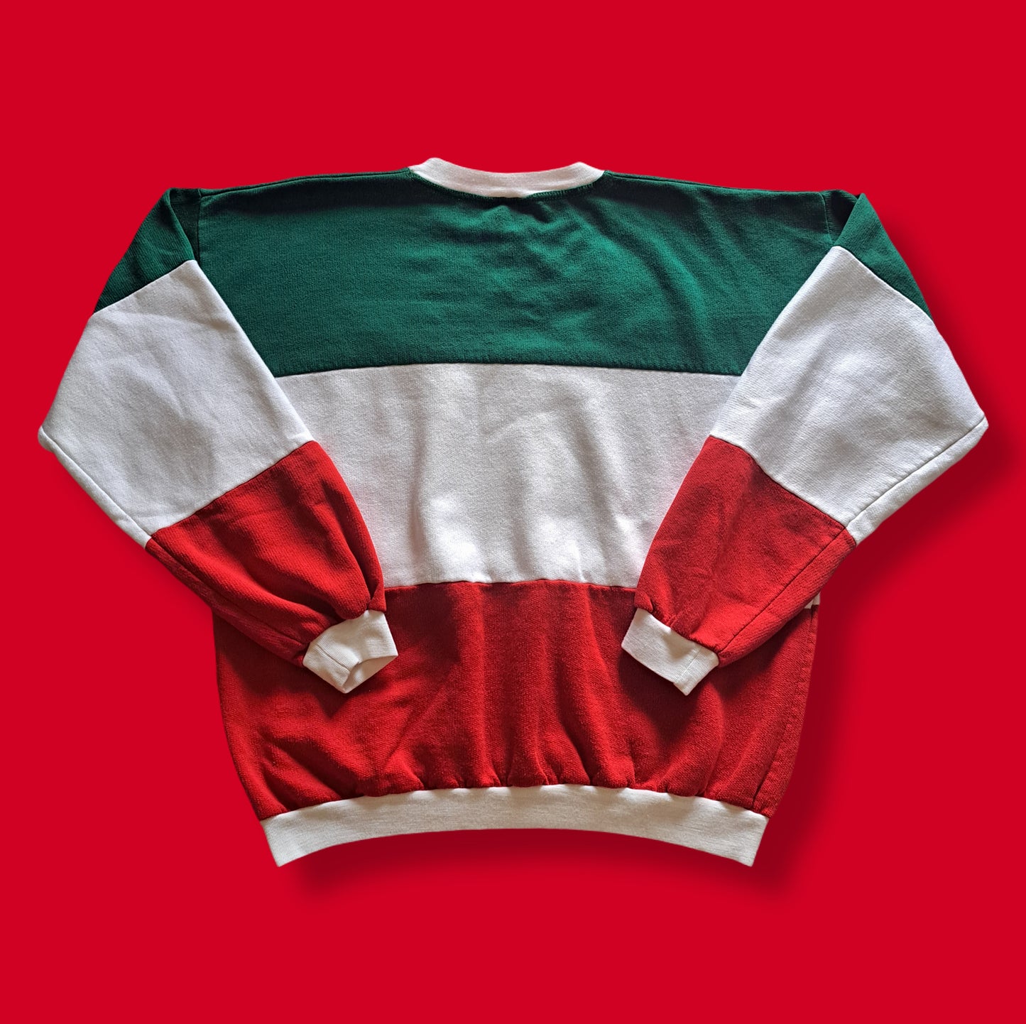 90's Italia Red, White & Green Sportswear Sweatshirt | Vintage Italian Style