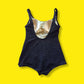 60's Style Vintage Crinkled "Pin Up" Bathing Suit Swimsuit - sz 14