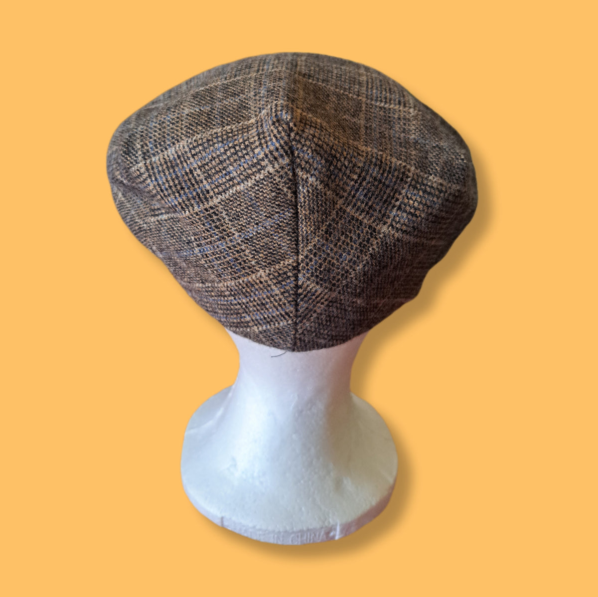 90's Brown Plaid Cashmere Newsboy Cap | Vintage Seifter & Associates Hat