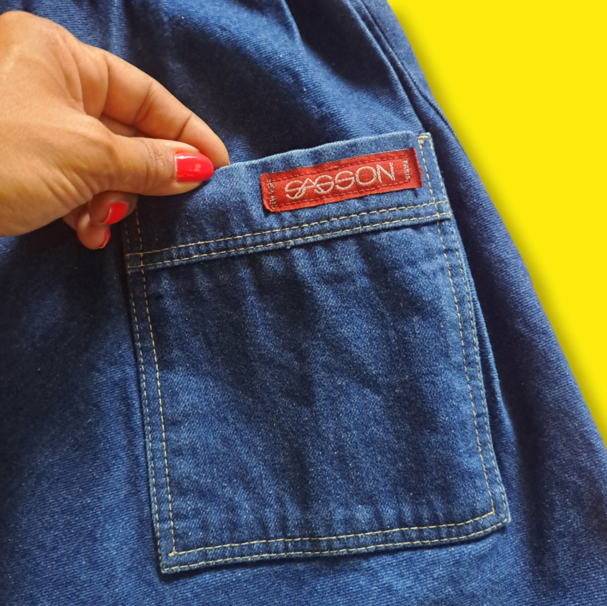 80's Vintage Sasson Blue Jean Denim Mini Dress