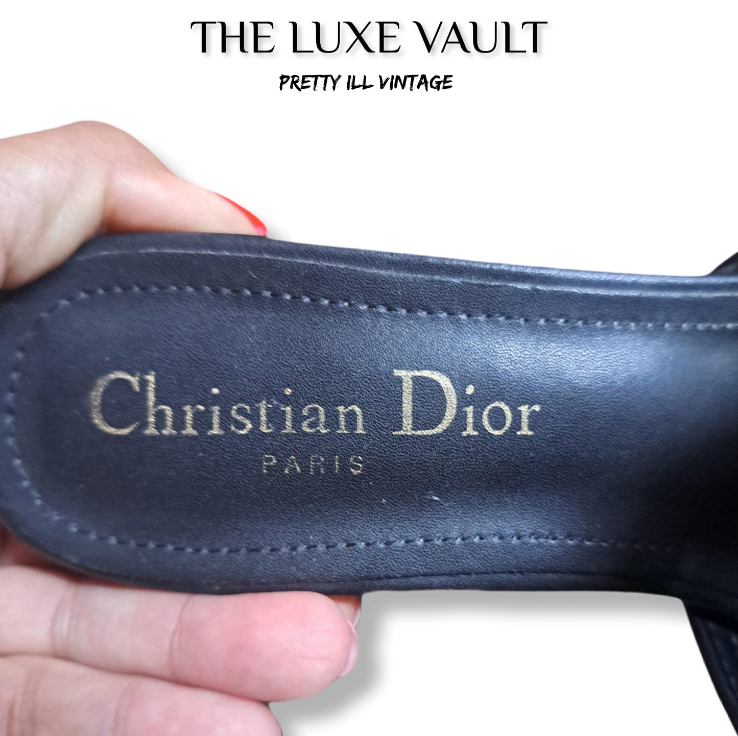 Modern "Christian Dior" 30 Montaigne Heeled Mules