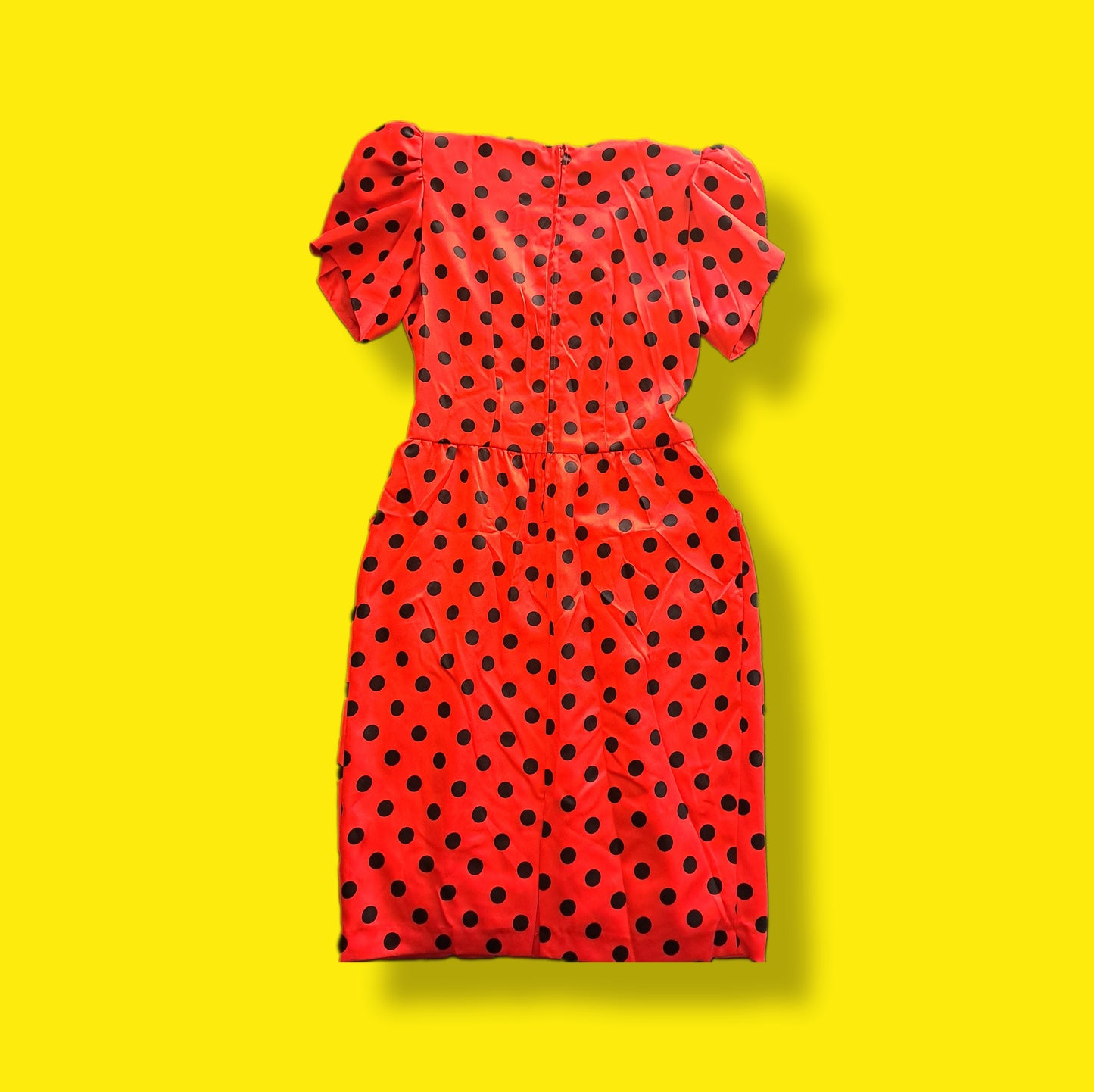 Vintage "Opening Night" Red and Black Polkadot Ruffled Dress