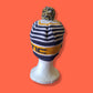 Y2K Mecca Athletic Striped Pom-Pom Beanie | Vintage Retro Sport Scully