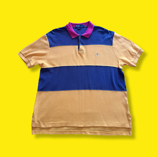 90's Ralph Lauren Polo Colorblock Striped Rugby Shirt