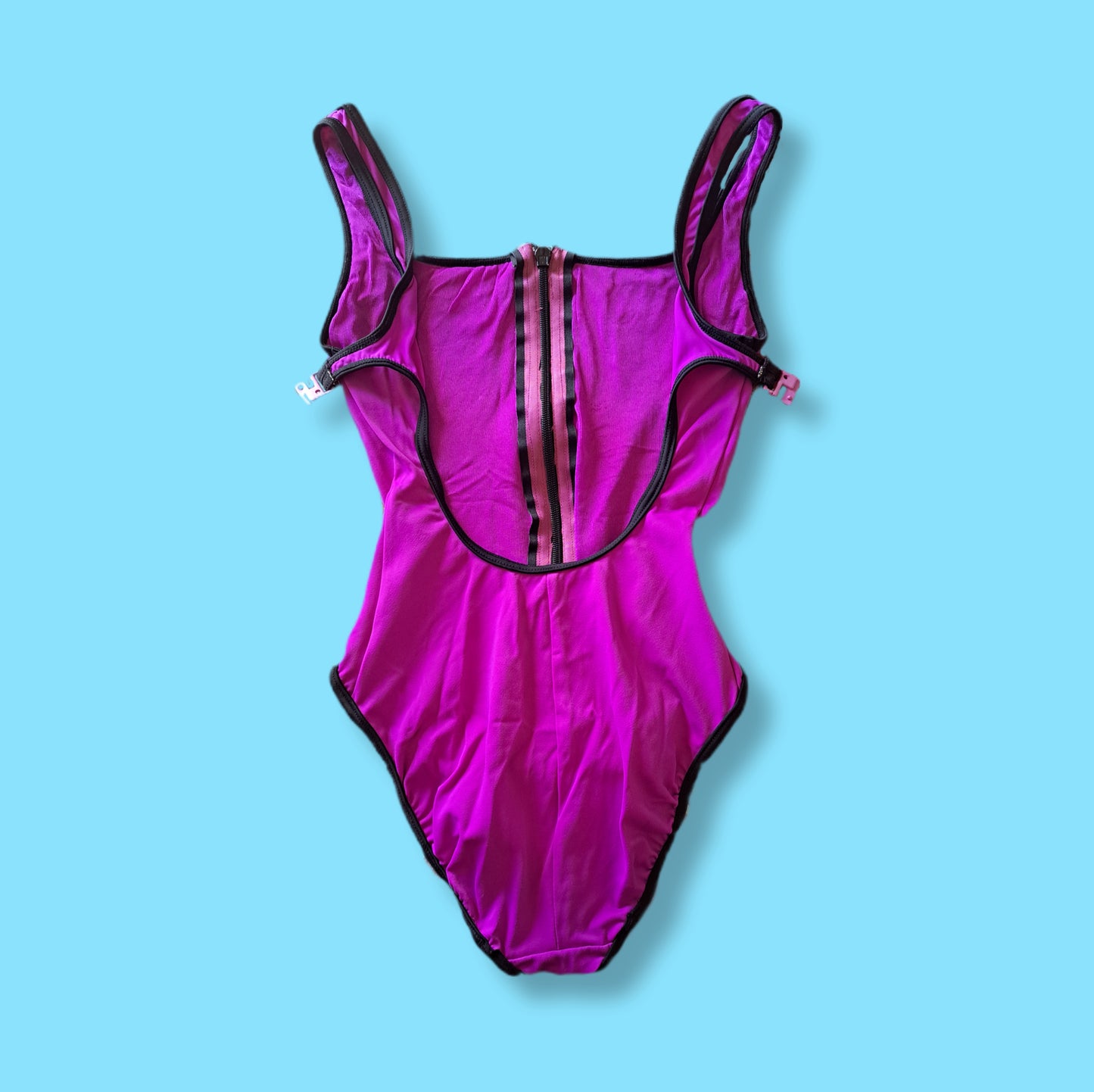 Vintage Fuscia "Speedo" Cut Out Bathing Suit Swimsuit