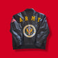 Genuine Leather "Army" Spellout Bomber Jacket