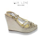 Vintage Metallic Gold "Dolce and Gabbana" Wedge Platform Sandals