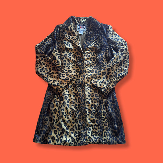 90's Evolution not Revolution Leopard Print Half-Length Jacket | Vintage Y2K Glam Coat