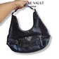 Y2K Vintage Mario Valentino Black Croc-Textured Leather Buckle Hobo Bag