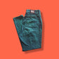Vintage Aqua Green "Wave" Acid Wash High Waist Jeans