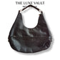 Y2K Vintage Mario Valentino Black Croc-Textured Leather Buckle Hobo Bag