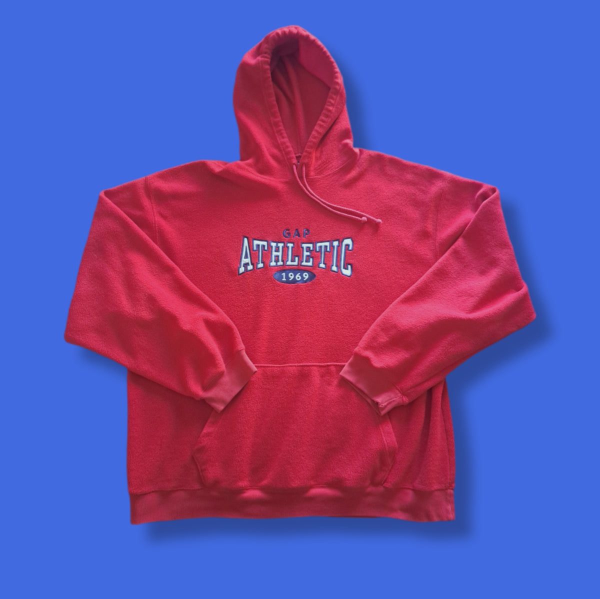 Y2K Vintage Gap Athletic Red Fleece Hoodie Sweatshirt