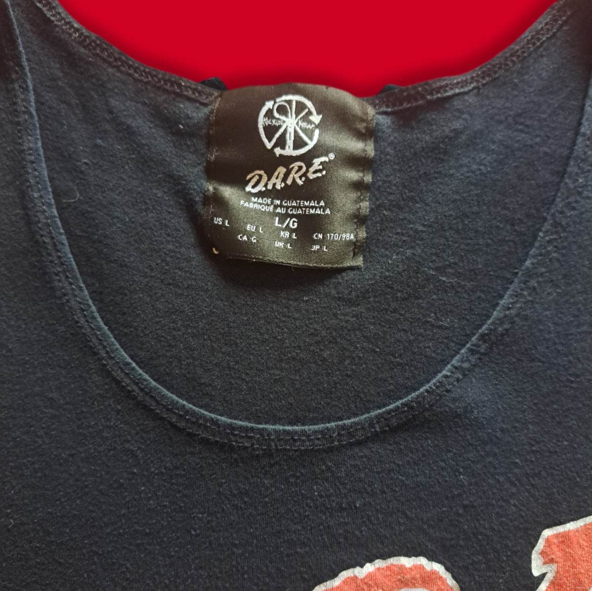 Y2K Vintage D.A.R.E. Cropped Black Tank Top
