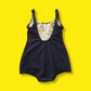 60's Style Vintage Crinkled "Pin Up" Bathing Suit Swimsuit - sz 12