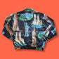 90's Vintage Fuda International NYC Landmark Graphic Silk Bomber Jacket