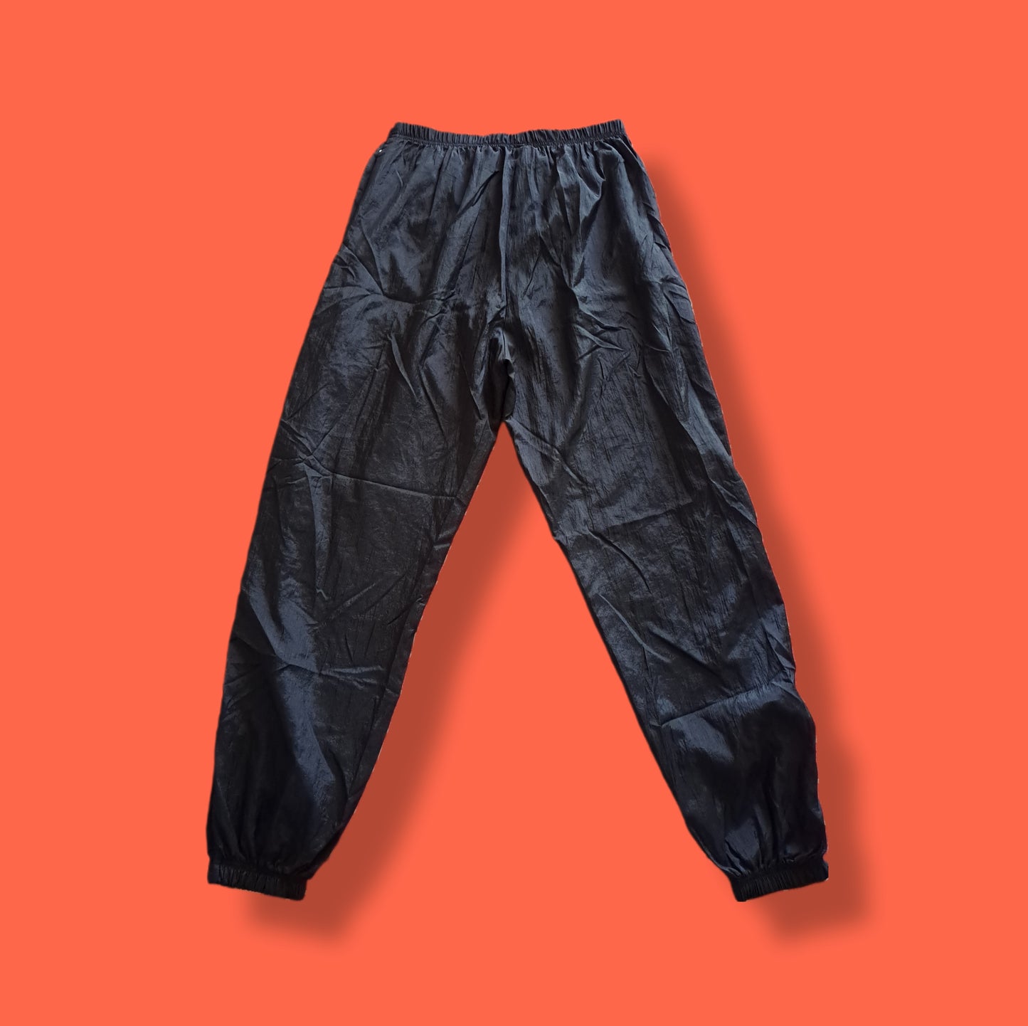 Vintage Black Plastic "Tear Away" Joggers Track Pants