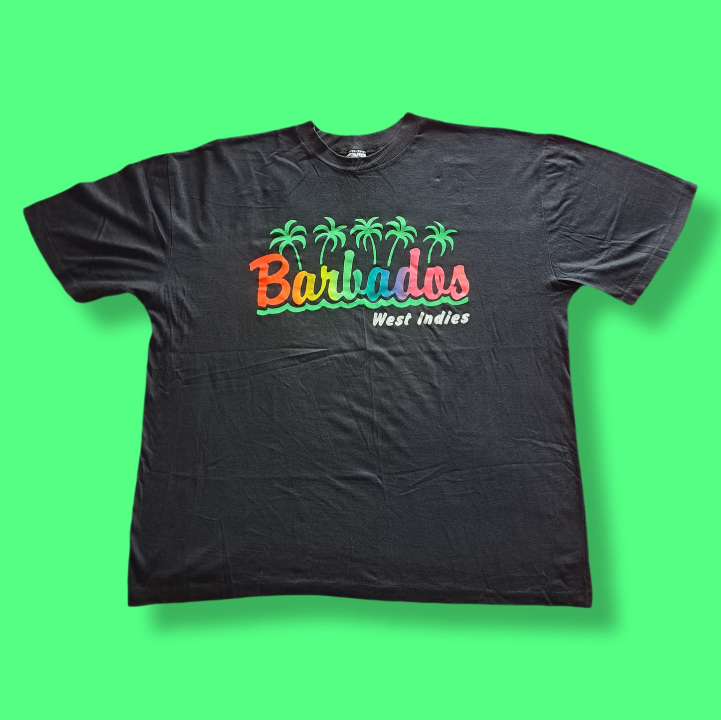 Vintage Neon Spellout "Barbados" Single Stitch T-shirt
